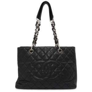 CHANEL GST Tote Bag Caviar Skin Black